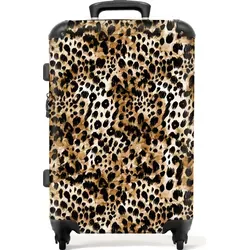 NoBoringSuitcases Großer Koffer - Pantherdruck - Braun - Koffer mit 72 Litern Volumen, stylischer Pantherdruck und robustem Hartschalenmaterial. Ideal für stressfreies Reisen dank TSA-Zahlenschloss und 360-Grad-Drehrollen.