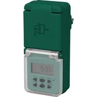 Wochen-Zeitschaltuhr Digital Grün IP 44