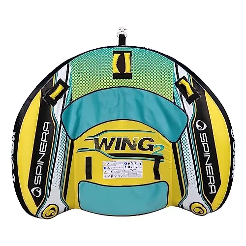 Wing Towable Wasser Tube 2 & 3 Personen – Fliegendes Action-Tube mit Flügeldesign, 840D Nylon Full Cover, Boston Ventil & Quick Connector – Luftkammern für Sicherheit & Speed (Wing 2 Pers.)