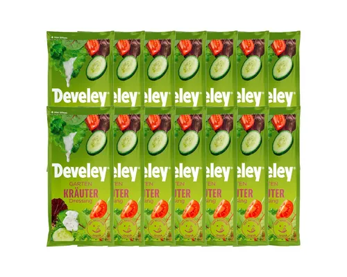 Develey Saucen, Develey Gartenkräuter Salatdressing leicht säuerlich 75ml 14er Pack