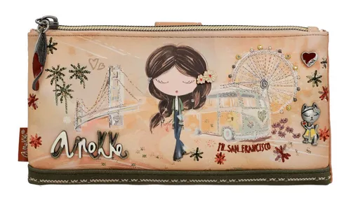 Anekke BILLETERO SINTETICO, kombi(906) - Damen-Geldbörsen mit Peace Love Design, hochwertige Verarbeitung und praktischer Stauraum für Karten und Bargeld.