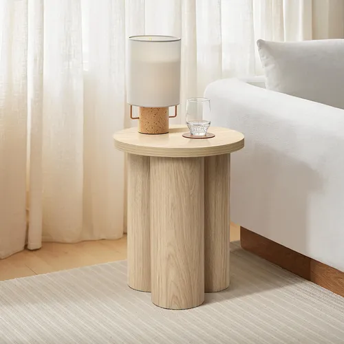 Beistelltisch Rund Holz MDF, Ø 40 x 50 cm