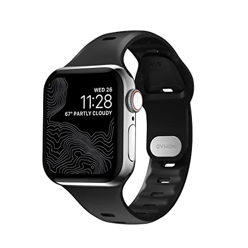 Nomad Sport Band Slim 38/40/41mm Schwarz - Sportliches Uhrenarmband in schlankem, atmungsaktivem Design, wasserfest und ideal für aktive Nutzer. Kompatibel mit Apple Watch in den Größen 38mm, 40mm und 41mm.