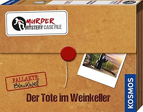 Murder Mystery Case File - Der Tote im Weinkeller, Partyspiel - Gesellschaftsspiel für 1-4 Spieler, ideal für spannende Spieleabende. Tauche ein in ein fesselndes Krimi-Abenteuer mit einer Spieldauer von 2 Stunden!
