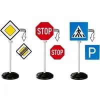 Verkehrszeichen Spielzeugset - Bunte Verkehrszeichen aus robustem Material, ideal für kreative Spielwelten und Verkehrserziehung von Kindern.