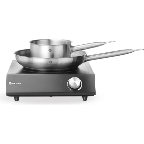 Hendi Induktionskocher M3500 Set mit Stielkasserolle und Bratpfanne