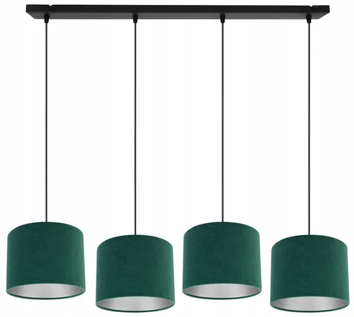 Hängelampe Chrom mit Samtlampenschirm