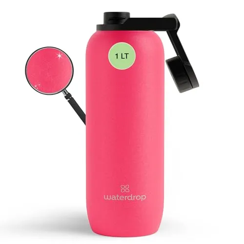 waterdrop® All Purpose Thermosflasche 1L. isolierte Edelstahl Trinkflasche. 24h kalt - 12h heiß. auslaufsicher & bruchsicher