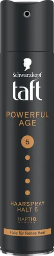 Taft Powerful Age Halt 5 Haarspray 250 ml - Hochwertiges Haarspray für starken Halt und langanhaltenden Style. Ideal für jeden Tag und schützt die Frisur vor Feuchtigkeit.