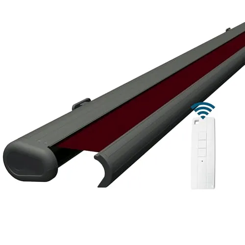 Eclipse Vollkassettenmarkise elektrisch 3,5x3,0 m - Markise mit UV-Schutz 50+, pulverbeschichtetem Gehäuse in basaltgrau und Smarthome-fähigem Dooya Motor für einfachen Komfort und sicheren Sonnenschutz.