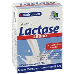 Lactase 28.000 FCC Tabletten im Spender 80 St von Avitale