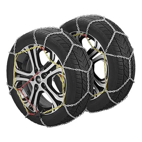 ProPlus Schneeketten KNN80 9mm breite Kettenglieder mit TÜV-Siegel für verschiedene Reifengrößen, inklusive Reparaturglieder und Koffer, 2 Stück