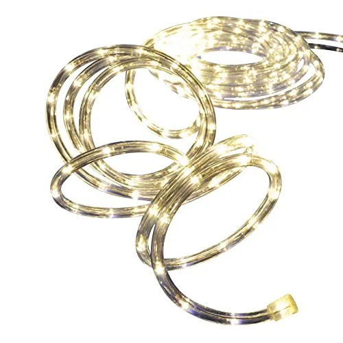 Haushalt International LED Lichterschlauch 10m warmweiß - Lampen für Innen- und Außenbereich, energiesparend mit 240 LEDs für eine stimmungsvolle Dekoration.