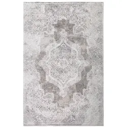Novel Vintage-Teppich Victoria, Beige, Weiß, Kunststoff, Vintage, rechteckig, 160x230 cm, Oeko-Tex® Made IN Green, Oeko-Tex® Standard 100, pflegeleicht, strapazierfähig, für Fußbodenheizung geeignet, in verschiedenen Größen erhältlich, lichtunempfindlich, antistatisch, Teppiche & Böden, Teppiche, Vintage-Teppiche