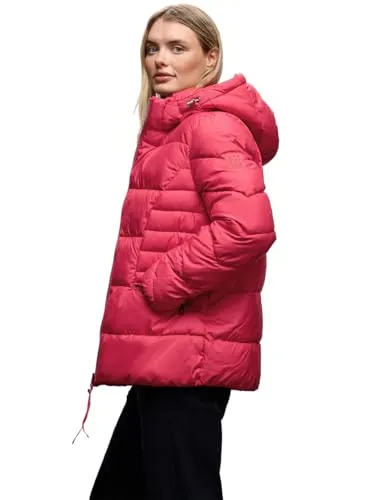 Steppjacke STREET ONE Damen Gr. 36 rot - Funktionsjacke mit Kapuze, aus pflegeleichtem Steppmaterial und nachhaltiger Wattierung (REPREVE), ideal für den Alltag und Outdoor-Aktivitäten.