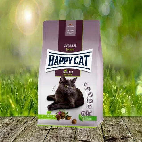 Happy Cat 70581 - Sterilised Adult Atlantik Lachs, 10 kg Trockenfutter für sterilisierte Katzen, leicht verdaulich und hochwertig produziert in Deutschland