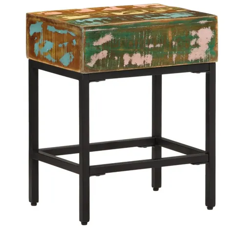 furnicato Beistelltisch aus Altholz 40x30x51 cm - Ablagetisch aus recyceltem Massivholz, handgefertigt mit einzigartigem Vintage-Charme und pulverbeschichtetem Eisenrahmen für Stabilität. Ideal für Dekoartikel!