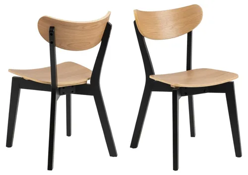 Esszimmerstuhl Roxby (2er-Set) aus Holz, natürlich, 45x79,5x55cm