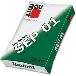 BAUMIT ScheibenPutz SEP 01 25 kg - Mineralischer Edelputz für Scheibenputzstrukturen, ideal für Außenanwendungen. Mit geprüfter Qualität und hoher Druckfestigkeit sorgt er für langlebige Ergebnisse.