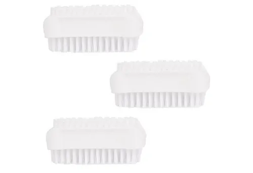 PARSA Beauty Badebürste Handwaschbürste, doppelseitige Nagelbürsten im 3er Pack in weiss