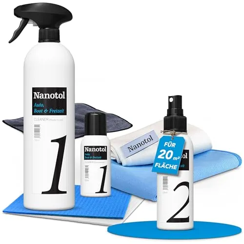 Nanotol Nanoversiegelung-Set für Fahrzeuge - Baumaterial mit Lotus-Effekt und Easy-to-clean-Effekt, sorgt für langanhaltenden Glanz und Schutz auf Fahrzeugoberflächen.