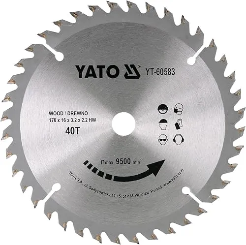 TCT BLADE FOR WOOD 170X40TX16MM von YATO