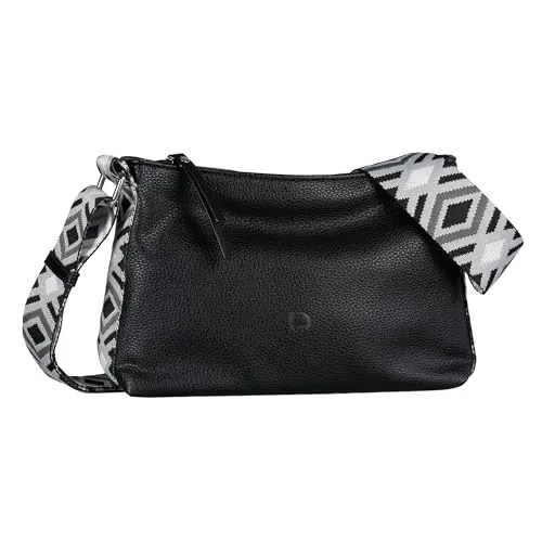TOM TAILOR Denim Donata Damen Umhängetasche Crossbody Bag Mittelgroß Schwarz