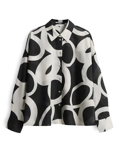 someday Damen Langarmbluse ZIRVELI | Elegante Regular Printbluse aus feinem Cotton Voile - Damenblusen mit stilvollem Design und hohem Tragekomfort, ideal für Büro und Freizeit. Hochwertiges Material sorgt für ein angenehmes Tragegefühl und vielfältige Kombinationsmöglichkeiten.