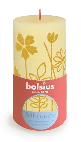Bolsius bedruckte Kerze 130/68 Gelb