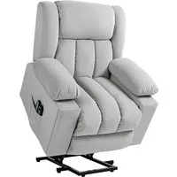 HOMCOM Fernsehsessel mit Aufstehhilfe - Relaxsessel & -liegen mit Massage- und Wärmefunktion für gezielte Entspannung, ausgestattet mit USB-Anschlüssen und Becherhalter für zusätzlichen Komfort.