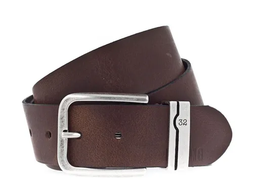 Baileys Ledergürtel mit verzierter Metallschlaufe, 4 cm, Gr. 110 - Hochwertiger Herren-Ledergürtel mit stufenlos verstellbarer Einfachdornschließe aus Metall. Ideal für schicke Stoffhosen und lässige Jeans – perfekter Begleiter für stilvolle Freizeit-Outfits.