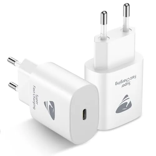 USB C Adapter, 2-Pack USB C Ladegerät für iPhone 16/15/15 Pro/15 Pro Max/14 13 12 11 iPad Samsung, 25W USBC Netzteil Handy Ladegerät iPhone Schnellladegerät USBC Stecker Netzstecker Ladestecker