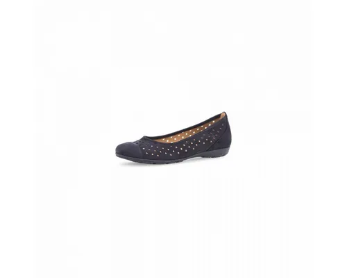 Gabor Ballerina 40 EU (6,5 UK) - Elegante Schlupfschuhe in Nachtblau - Stilvolle Ballerinas aus Velourleder in Größe 40, ideal für den Alltag. Der offene Schlupf sorgt für einfachen Einstieg und hohen Tragekomfort.