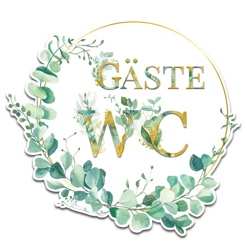 Deko Aufkleber Badezimmer Folie selbstklebend WC Tür Gästebad GästeWC Y066-4