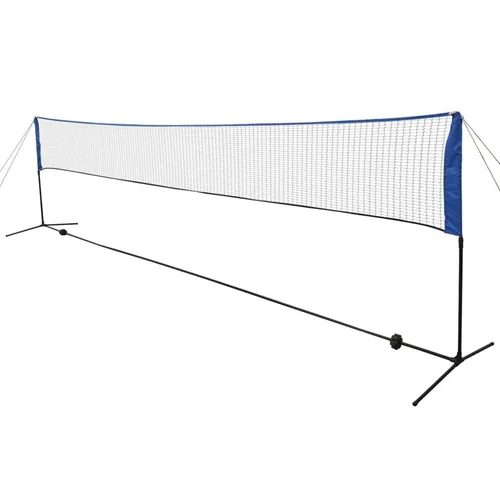 vidaXL Badmintonnetz mit Federbällen 600x155 cm - Badmintonnetz für Familienspaß im Hinterhof! Werkzeugloser Aufbau, höhenverstellbar und leicht zu transportieren in der Tragetasche. Inkl. 3 Federbällen und Zubehör für verschiedene Ballspiele.