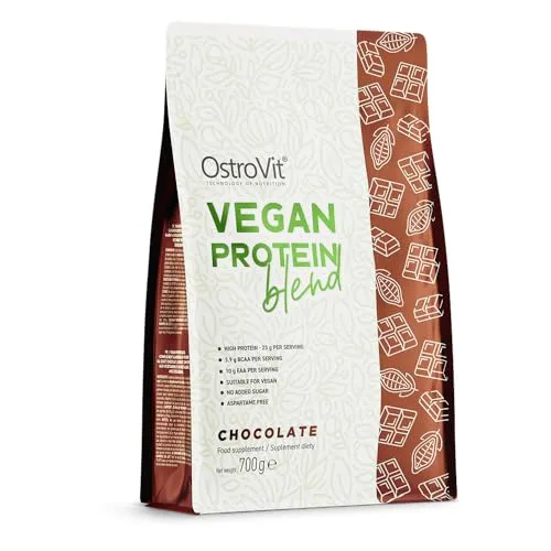 Vegan Protein Blend 700 g | Veganes Proteinpulver | Pflanzliches Eiweißpulver | 3 pflanzliche Proteinquellen Erbsenproteinisolat Sojaproteinisolat Kürbisprotein Schokolade OstroVit