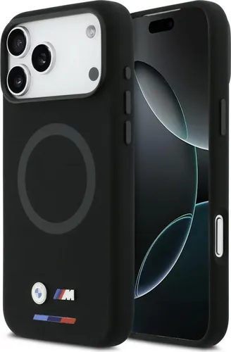 Hülle Case iPhone 17 Pro Max BMW MagSafe Silikon schwarz Logo Metall