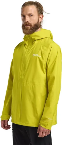 Jack Wolfskin PRELIGHT 2.5L LT JKT M - Gelbe Outdoorjacke - Funktionsjacke, wasser- und windabweisend, ideal für Outdoor-Aktivitäten bei wechselhaftem Wetter, Größe S (48), mit verstellbarer Kapuze.