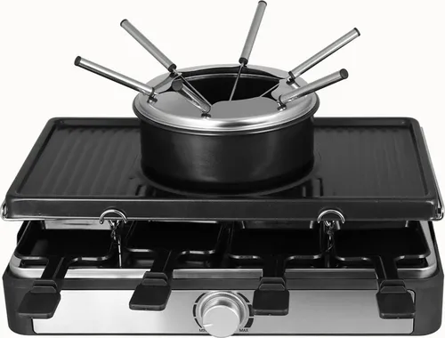 Emerio 3-in-1 Raclette Grill und Käse-Fondue für 8 Personen