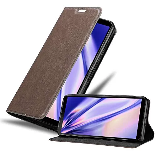 Cadorabo Hülle kompatibel mit Sony Xperia 10 II aus Premium Kunst Leder Flip Klappbare Stoßfeste Magnetische [Standfunktion] [Kartenfächern] Cover Hülle für Sony Xperia 10 II Tasche in Braun