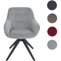 6er-Set Esszimmerstuhl HWC-K28, drehbarer Polsterstuhl mit Armlehne