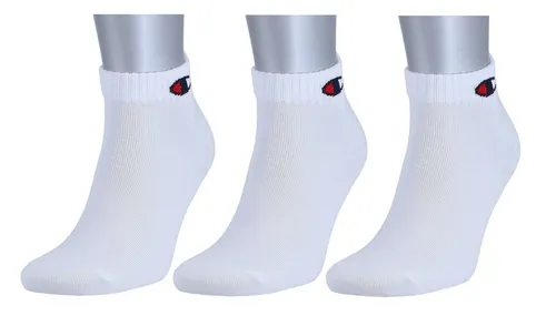 Champion Tennissocken (Baumwolle) Quarter C Logo-Print weiss Herren - 3 Paar, Größe: 39-42