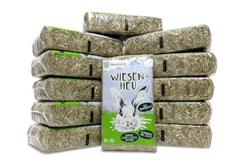 Wiesenheu in handlichen 1 kg Beuteln (12kg) - Futter und Einstreu für Kleintiere 12 kg