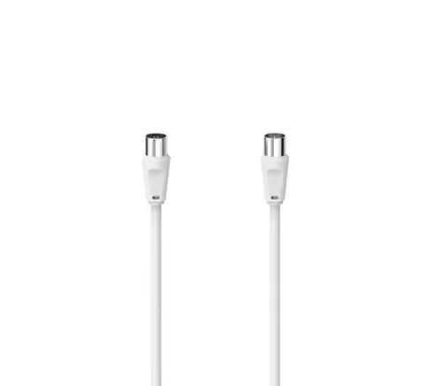 Hama Antennenkabel, Koaxialkabel, von 1,5 m bis 10 m, 75 dB, Weiß SAT-Kabel, (500 cm)