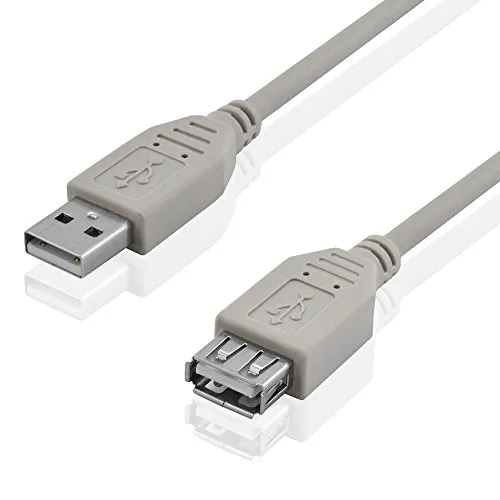 BestPlug 3 Meter 2.0 USB Kabel, USB A-Stecker männlich auf USB A-Buchse Kupplung weiblich, High Speed, Grau