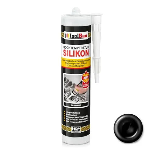 Isolbau Hochtemperatur Silikon Dichtmasse Motor, Dichtstoff, Reparatur & Füllung von Rissen in Kaminen & Öfen, hochtemperaturbeständig bis + 350 °C, 1 x 300 ml