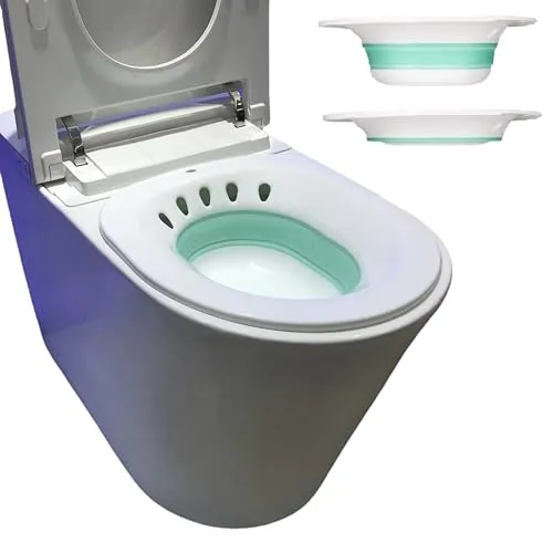 Bwelcam Bidet Bidetbecken,Faltbar Bidetschüssel Sitzbadewanne Sitzbäder, Sitzbad, Bidet Einsatz Toiletteneinsatz (grün)