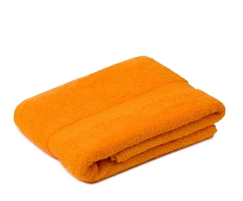 liebling Badetuch, 100% hochwertige Baumwolle, Serie Miami, 100 x 150 cm, waschbar & trocknergeeignet, Farbe: orange