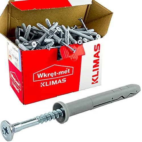 Wkret-Met Schlagdübel 8 x 60 Nageldübel - 100 St., Edelstahl, Kreuzschlitz, wieder demontierbar, Geeignet für Beton, Vollziegel, Kalksand-Vollstein, Bims-Vollstein, Naturstein