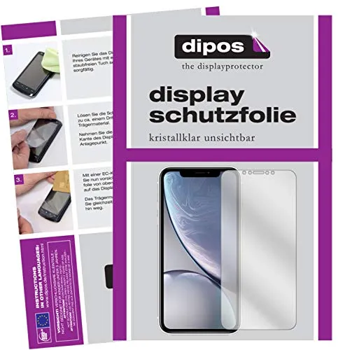 dipos I 6X Schutzfolie klar kompatibel mit Apple iPhone XR Folie Displayschutzfolie (3X Vorderseite + 3X Rückseite)